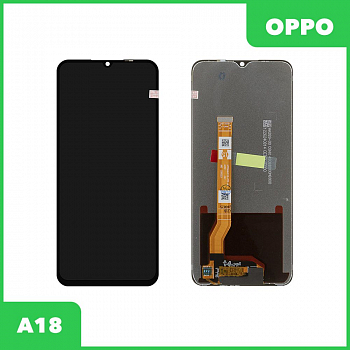 LCD дисплей для Oppo A18 с тачскрином (черный) 100% OR