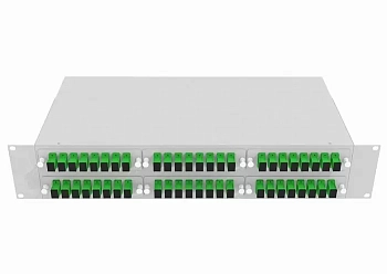 Кросс оптический стоечный 19", 48 SC/APC адаптеров, одномодовый, 2U, серый, укомплектованный, TopLAN