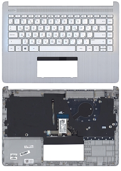 Клавиатура для ноутбука HP 14S-DQ, 14S-FQ топкейс серебро