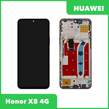 LCD дисплей для Huawei Honor X8 4G (TFY-LX1) с тачскрином в рамке (черный) 100% оригинал