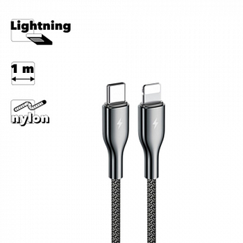 USB кабель REMAX RC-092i Kingpin Lightning 8-pin, 1м, нейлон (серебрянный)