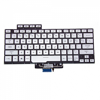 Клавиатура для ноутбука Asus ROG Zephyrus G14 GA401, серебристая c подсветкой маленький энтер