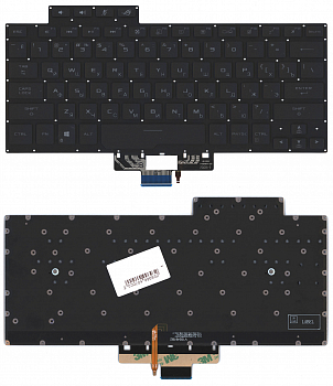 Клавиатура для ноутбука Asus ROG Zephyrus G14 GA401, черная c подсветкой маленький энтер