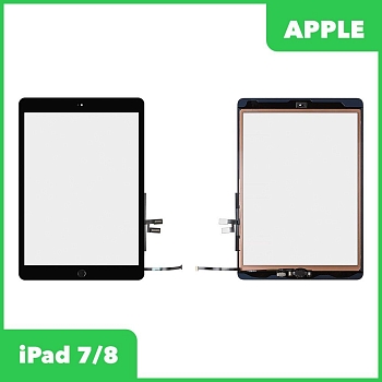 Тачскрин для Apple iPad 7, 8 10.2 (A2197, A2198, A2200, A2428, A2429, A2270) + черная кнопка HOME (черный)