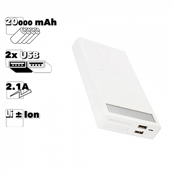 Внешний АКБ REMAX RPL-58 Revolution 20000mAh, 1xUSB, 2.1А, Li-Ion (белый)