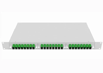 Кросс оптический стоечный 19", 24 SC/APC адаптера, одномодовый, 1U, серый, укомплектованный, TopLAN