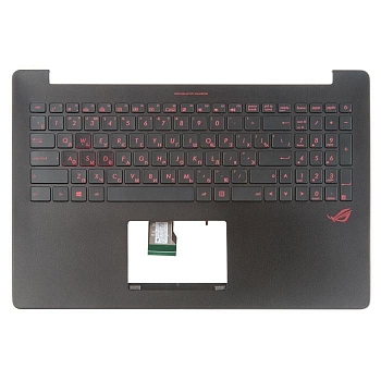 Клавиатура для ноутбука Asus N501JW-2B с топкейсом, черная с подсветкой без крепления под HDD