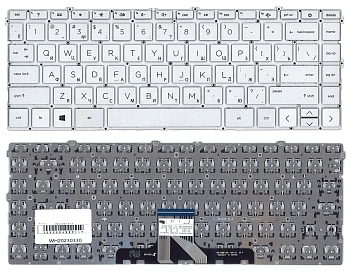 Клавиатура для ноутбука HP Pavilion 14-DV, 14-DW, серебристая
