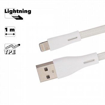 USB кабель REMAX RC-090i Full Speed Pro Lightning 8-pin, 1м, TPE (серебряный)