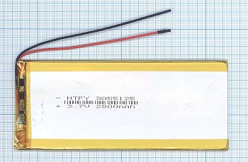 Аккумуляторная батарея Li-Pol (3x55x125мм), 2pin, 3.7В, 2800мАч