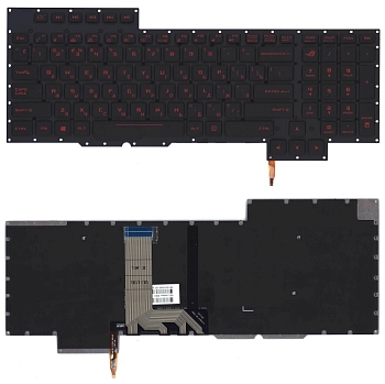 Клавиатура для ноутбука Asus ROG G701, черная, с красной подсветкой