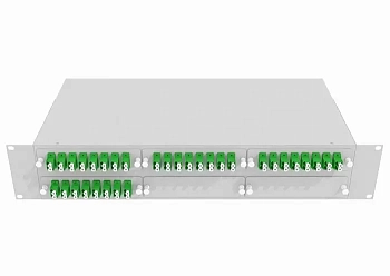 Кросс оптический стоечный 19", 64 LC/APC адаптеров, одномодовый, 2U, серый, укомплектованный, TopLAN