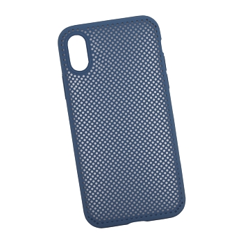 Силиконовый чехол "LP" для Apple iPhone X "Silicone Dot Case", синий (коробка)