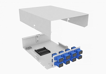 Кросс оптический, настенный, 8 SC/UPC адаптеров, одномодовый, TopLAN, укомплектованный