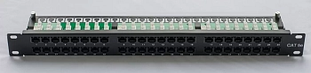 Патч-панель 19", 48 портов RJ-45, категория 5e, UTP, 1U, TOP-PPR-UTP5е-48-1U