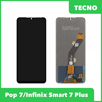 LCD дисплей для Tecno Pop 7, Infinix Smart 7 Plus (X6517) с тачскрином (черный)