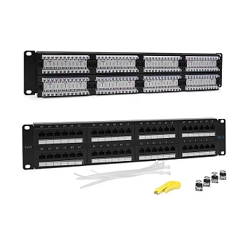 Патч-панель 19", 48 портов RJ-45, категория 6, UTP, 2U, TWT-PP48UTP/6