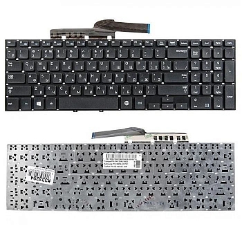 Клавиатура для ноутбука Samsung NP270E5E, NP300E5V, NP350E5C, NP350V5C, NP355E5C, NP355V5C, NP370E5V, черная, без рамки