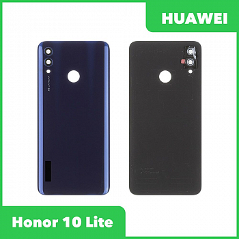 Задняя крышка для телефона Huawei Honor 10 Lite (HRY-LX1) со стеклом камеры (синий)