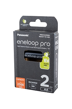 Panasonic eneloop pro BK-3HCDE/2BE 2500мАч AA BL2