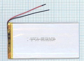 Аккумуляторная батарея Li-Pol (3.5x70x140мм), 2pin, 3.7В, 5000мАч