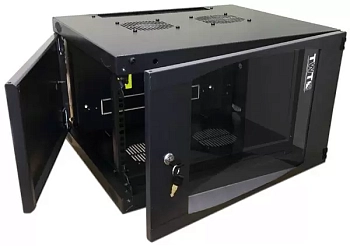 Шкаф настенный Next, 6U 550x600, стеклянная дверь, черный (TWT-CBWNG-6U-6X6-BK), 1 ЧАСТЬ