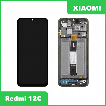 LCD дисплей для Xiaomi Redmi 12C с тачскрином в рамке (черный) 100% оригинал