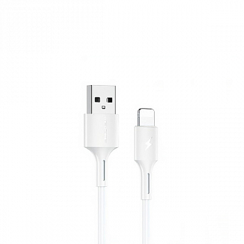 USB кабель WK WDC-136 Upine Lightning 8-pin, 3А, 1м, TPE (белый)