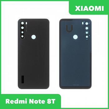 Задняя крышка для телефона Xiaomi Redmi Note 8T со стеклом камеры (черный)