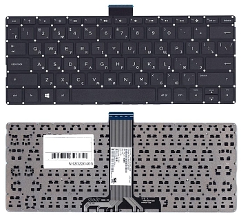 Клавиатура для ноутбука HP Pavilion X360 11-K, черная без рамки горизонтальный Enter