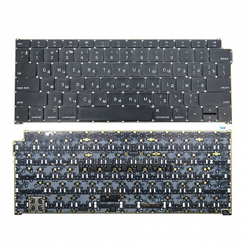 Клавиатура для ноутбука Apple MacBook A1932, Late 2018, черная, плоский Enter