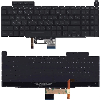Клавиатура для ноутбука Asus GM501, GM501G, GM501GM, GM501GS, GM501S, GM501GM-WS74 черная, без рамки, с подсветкой