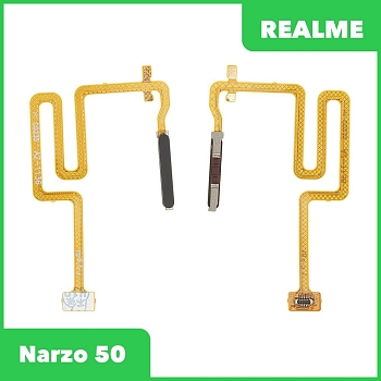 Сканер отпечатка пальца для Realme Narzo 50 (RMX3286), (черный)