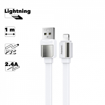 USB кабель REMAX RC-154i Platinum Pro Lightning 8-pin, 2.4А, 1м, PVC (белый)