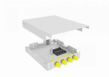 Кросс оптический, настенный, 4 ST адаптеров, многомодовый (50/125), TopLAN, укомплектованный