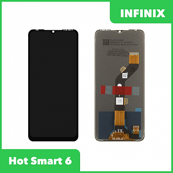 LCD дисплей для Infinix Hot Smart 6 в сборе с тачскрином, 100% оригинал (черный)