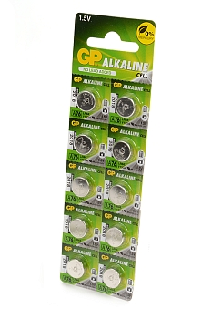 Батарейка (элемент питания) GP Alkaline cell А76-2C10 AG13 BL10, 1 штука