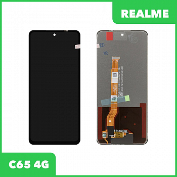 LCD дисплей для Realme C65 4G (RMX3910) с тачскрином (черный) 100% OR