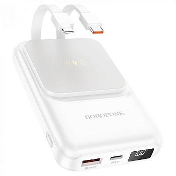 Внешний аккумулятор BOROFONE BJ26 Spencer PD20W magnetic wireless Power bank, 3.0А (10000mAh), белый