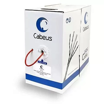 Cabeus UTP-4P-Cat.5e-SOLID-LSZH-RD Кабель витая пара UTP (U/UTP), категория 5e, 4 пары (24 AWG), одножильный, красный, LSZH (Low Smoke Zero Halogen) (