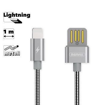 USB кабель Remax Tinned Copper Series Cable RC-080i для Apple 8-pin, серебряный