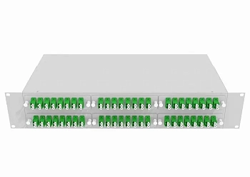 Кросс оптический стоечный 19", 96 LC/APC адаптеров, одномодовый, 2U, серый, укомплектованный, TopLAN