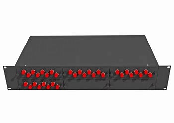 Кросс оптический стоечный 19", 32 FC/UPC адаптера, одномодовый, 2U, черный, укомплектованный, TopLAN