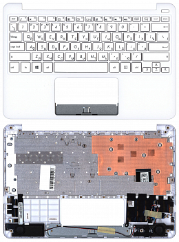 Клавиатура для ноутбука Asus E200HA белая, Топкейс