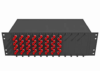 Кросс оптический стоечный 19", 64 ST/UPC адаптеров, одномодовый , 3U, черный, укомплектованный, TopLAN