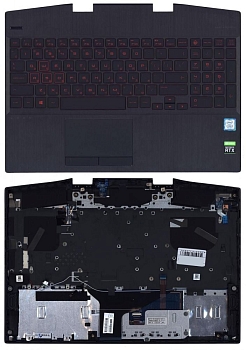 Клавиатура для ноутбука HP Omen 15-DH топкейс красная подсветка