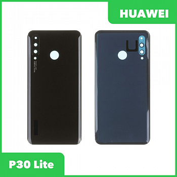 Задняя крышка для телефона Huawei P30 Lite (MAR- LX1M) (24MP) со стеклом камеры (черный)