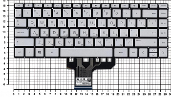 Клавиатура для ноутбука HP Pavilion 13-AN, серебристая