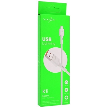 Кабель USB Vixion (K1i) для iPhone Lightning 8-pin, 1 метр, белый