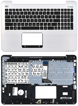 Клавиатура для ноутбука Asus X555LN-3D серая, Топкейс